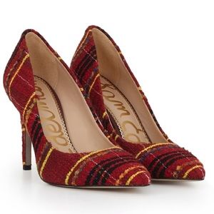 NEW Sam Edelman pointed toe plaid heels shoe gift